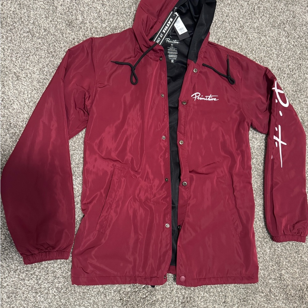 Primitive Maroon Hooded Windbreaker